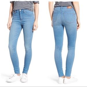 Madewell 10” High Rise Skinny Jeans in Hank Wash